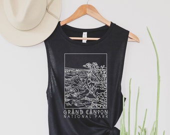 Grand Canyon National Park Tank Muscle Shirt Nature Tank Top Muscle Tee Camping Hiking Tanks for Women Parks and Rec Outdoor Tees