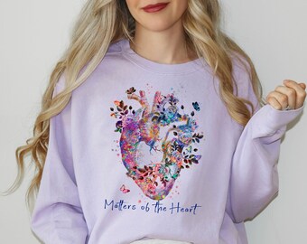 Heart sweatshirt Cardiologist Dr Nurse Crewneck Sweatshirt Cardio Cardiology unit Doctor RN Shirt Gifts Comfort Colors Gift for Heart Cardio