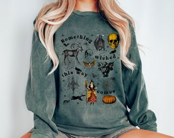 Dark Academia Sweater Halloween sweatshirt for women Witchy halloween doodles Cute Fall Autumn crewneck Comfort Colors Halloween costume