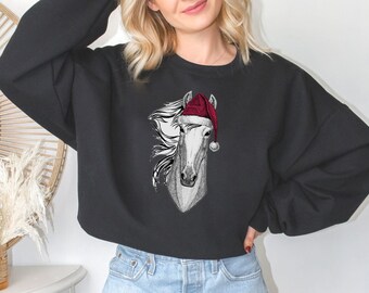 Horse Christmas Sweatshirt, Western Christmas Horse Shirt, Womens Christmas Sweater, Funny Christmas Shirt, Horse Lover Gift,Holiday Sweater