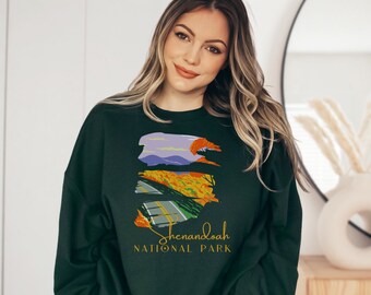 Shenandoah Sweatshirt Shenandoah National Park Sweatshirt Crewneck Camping Hiking Biking shirt gifts Wanderlust travel crewneck gift