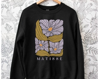 Matisse Flowers Sweatshirt Retro Floral Cottagecore Crewneck Sweater Mid Century Modern Art Artist Vintage Paintings Gift for Her