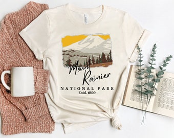 Mount Rainier National Park Shirt PNW Washington Nature Hiking Tee Mountains Gift For Camper Hiker RV Life Apparel Camp Gifts her him