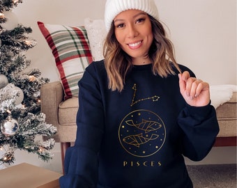 Pisces Sweatshirt Pisces Shirt Pisces Gift Pisces Sweater Pisces Zodiac Sweatshirt Birthday Shirt Zodiac Constellation Shirt Bestie Gift