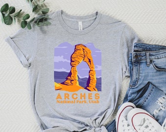 Arches National Park shirt Vintage Utah Park Graphic US National Parks Nature Shirts Travel Camp Hiking Explorer Traveler Shirts Gifts