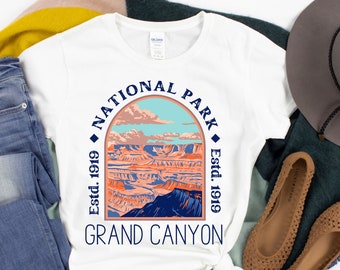 GRAND CANYON National Park Graphic Tee Retro Grand Canyon Shirt Camping Hiking Wanderlust Shirt Road trip Adventure Explore more