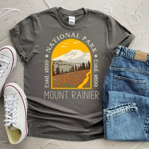 PNW Shirt MOUNT RAINIER Shirt National Park Graphic Tee Shirt Retro Washington Wanderlust Shirt Road trip Adventurer Explore more