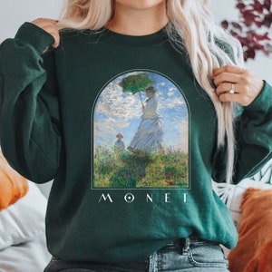 Vintage Claude Monet Crewneck Sweatshirt Renaissance Shirt Artsy Aesthetic Fine Arts Gifts Painting Collage Aesthetic Clothing Dark Academia