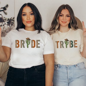 Desert Bachelorette Party Shirts Scottsdale Cactus Bride and Tribe Matching Tees Desert Vibes Sedona Arizona Camp Bachelorette TShirts