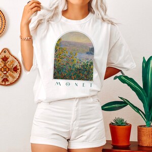Monet Shirt Gifts Painting Collage Aesthetic Clothing Renaissance Shirts Dark Academia Art History Tee Artist Sunflower Starry Night