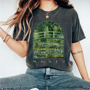 Claude Monet Shirt Vintage Lillies Painting Van Gogh Renaissance Shirt Art History Gifts  Literature Bookish Cottagecore Dark Academia