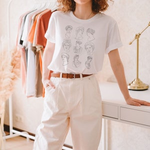 Dark Academia Clothing Light Academia Aesthetic Fashion Outfit Greek Statue Casual Academia T-Shirt Indie Alt Positive Clothing Bookish