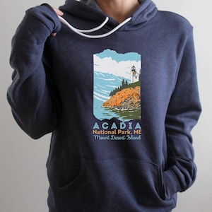 ACADIA HOODIE  Acadia National Park Vacation shirt Camping Hiking Pullover Road trip Outdoor Camp Wilderness Graphic Nature Lover Shirt