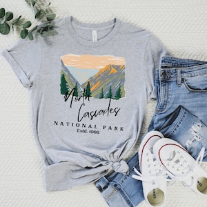 North Cascades National Park Shirt Nature Hiking Tee Mountains Camping Shirt Gift For Camper Hiker RV Life Apparel Camp Gifts her him