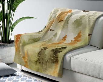 Sherpa Fleece Blanket Forest trees throw outdoor camping wilderness blanket wanderlust traveler gift camp blanket Dad Granddad gift