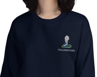 Yellowstone Embroidered SweatShirt National Park Gifts Vacation shirt Embroidery Camping Hiking Pullover Camp Nature Lover Shirt Gift