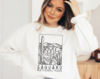 Saguaro National Park Sweatshirt Crewneck Arizona WPA Retro Park Shirt Gift Sweater Pullover Camp Camper Hiker Gift For Her Him