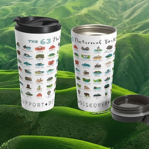 National parks Travel Mug US National park gift unbreakable coffee thermos yellowstone yosemite zion grand canyon outdoor adventure gifts
