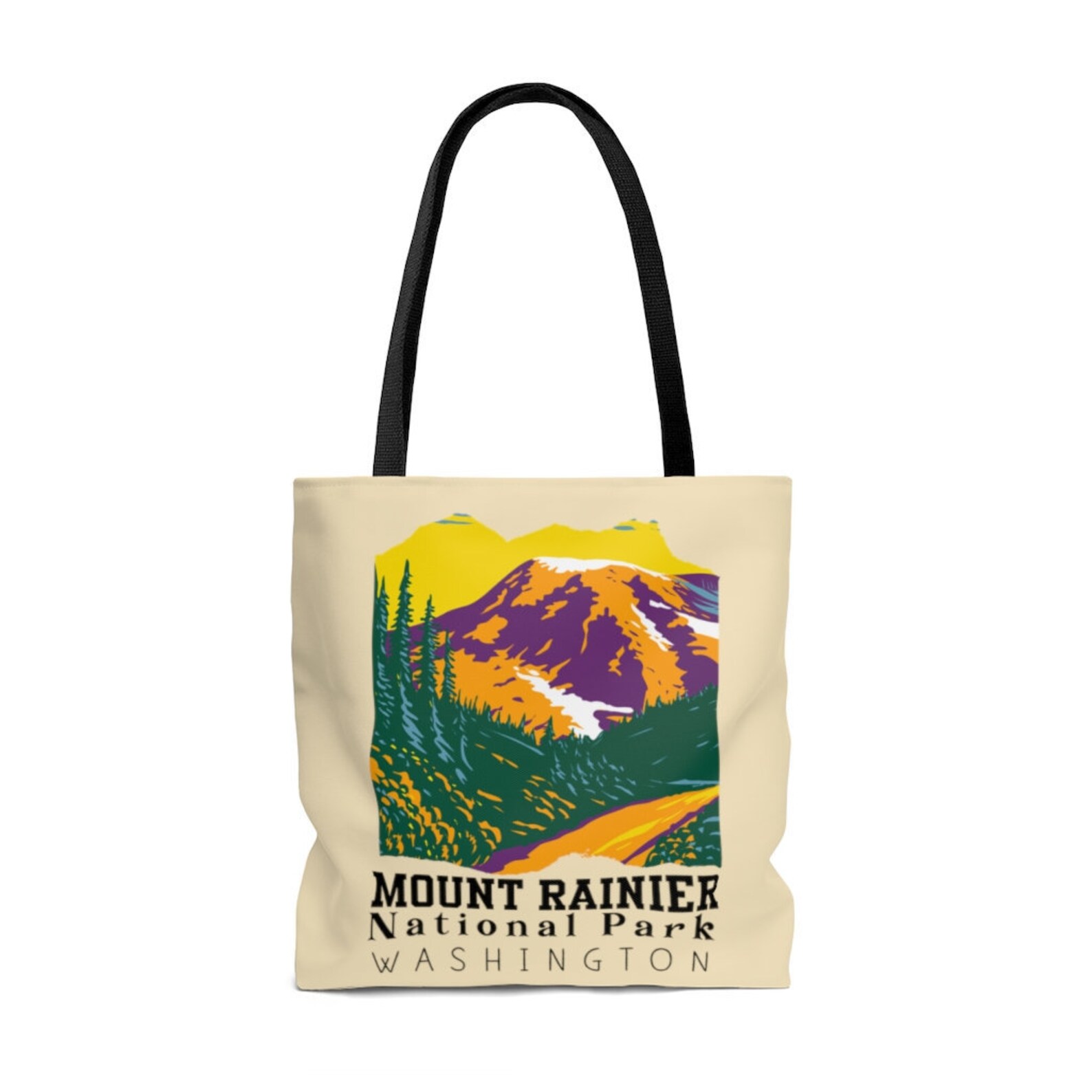 Mount Rainier Tote Bag Gift National Park Tote Camp Camping Etsy