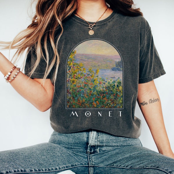 Monet Shirt Gifts Painting Collage Aesthetic Clothing Renaissance Shirts Dark Academia Art History Tee Artist Sunflower Starry Night