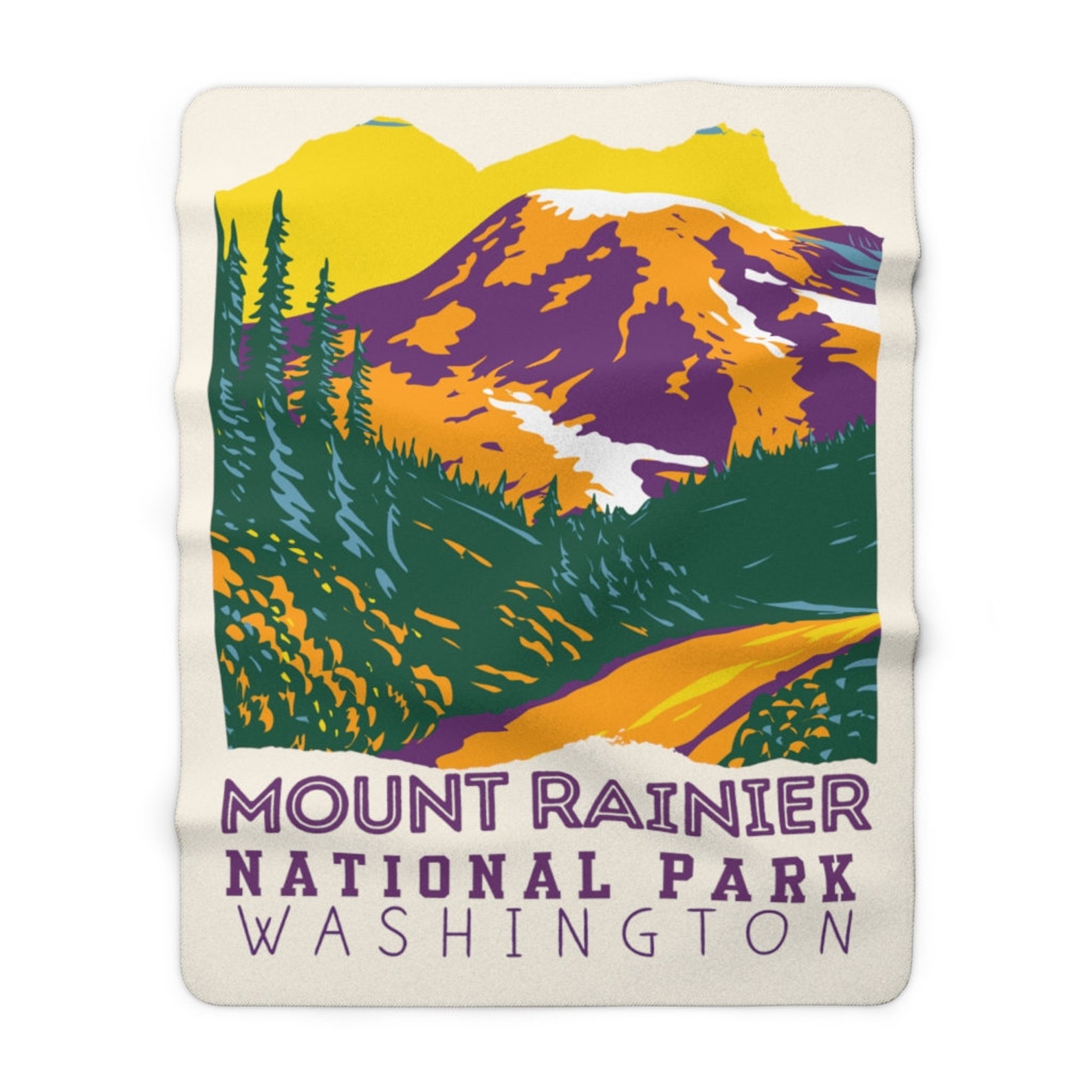 MOUNT RAINIER Blanket Gifts Washington National Park Sherpa Etsy