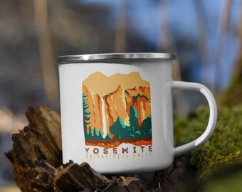 Yosemite National Park Mug Yosemite Gifts Enamel Camping Mug Campfire Camp coffee Mug Cup enamelware Camper Hiking outdoor adventure gift