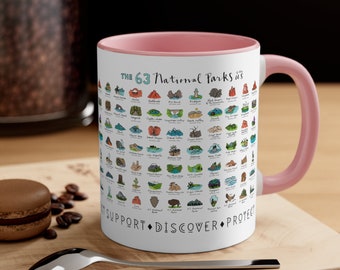 National Park Mug National Parks Gifts for Traveler Camper Hiker Gifts for her Wanderlust Explorer Coffee Mug Cup gift Colleague gifts