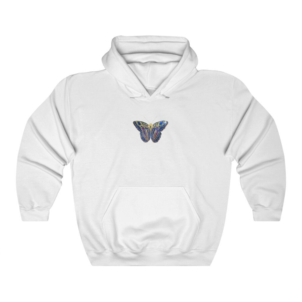 Butterfly Hoodie Aesthetic Hoodie Blue Monarch Butterfly Etsy