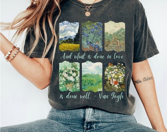 Van Gogh Shirt Vintage Aesthetic Claude Monet Renaissance Shirt Artist gifts Painting Cottagecore Dark Academia clothing Bookish tshirts