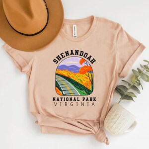 Shenandoah National Park shirt Virginia Camping Hiking T-Shirts US National Parks Nature Shirt Travel Explorer Traveler Shirts Gifts Heather Peach