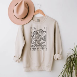 North Cascades National Park Sweatshirt Crewneck Camp Apparel PNW Washington Sweater Pullover Camp Camper Hiker Shirt Gift For Her Him image 6