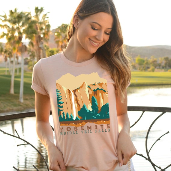 YOSEMITE Green Park National Hiking Tees Outdoor Shirts Wilderness Graphic  Tee Cool Outdoors Print Nature Clothing Shirt Lover Road Trip 
