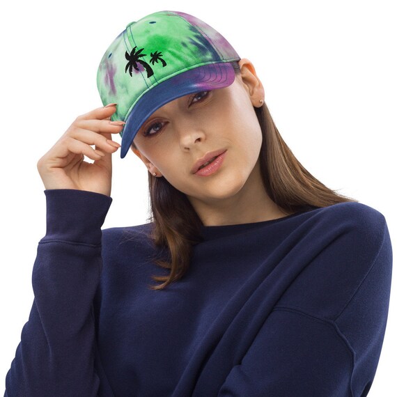 Tie Dye Baseball Hat Embroidery Tie Dye Cap for Women Palm  display picture 1