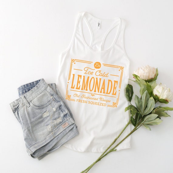 Lemonade Shirt, Summer Graphic Tank, Vintage Summer, Womens