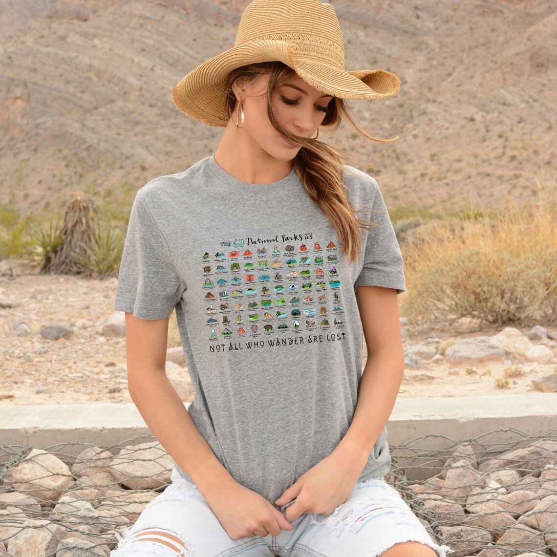 US National Parks Shirt All 63 Parks Graphic Tee Park Icons Shirt ...