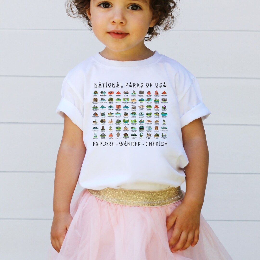 National Parks Shirt for Toddler Kid Parks Icons 3T 4T 5T 6T Size Tee