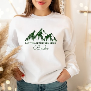 Bride Sweatshirt Bride Crewneck BRIDE Pullover Crewneck Winter wedding gifts Mountain Wedding Nature Camping Bridal Shirt Winter Bride Shirt