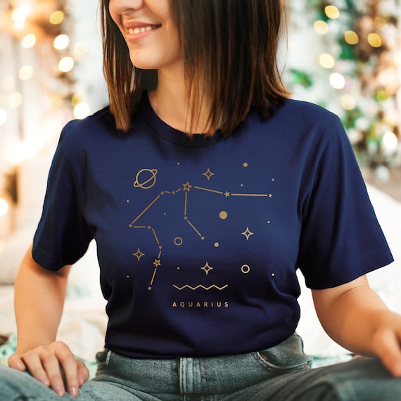 Aquarius Shirt Aquarius Gift Aquarius Gold Zodiac Sign tee Zodiac Aquarius Astrology Aquarius Horoscope Constellation Aquarius Birthday