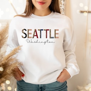Seattle Sweatshirt, Retro Seattle Shirt, Seattle Washington Sweatshirt, City Name Shirt, Seattle Shirts, Seattle Crewneck, Womens Seattle