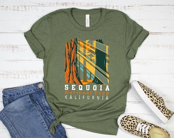 SEQUOIA NATIONAL Park Shirt WPA Vintage Sequoia Vacation Graphic Tee Gift Camping Hiking Shirt Outdoor road trip Camper Hiker Gifts