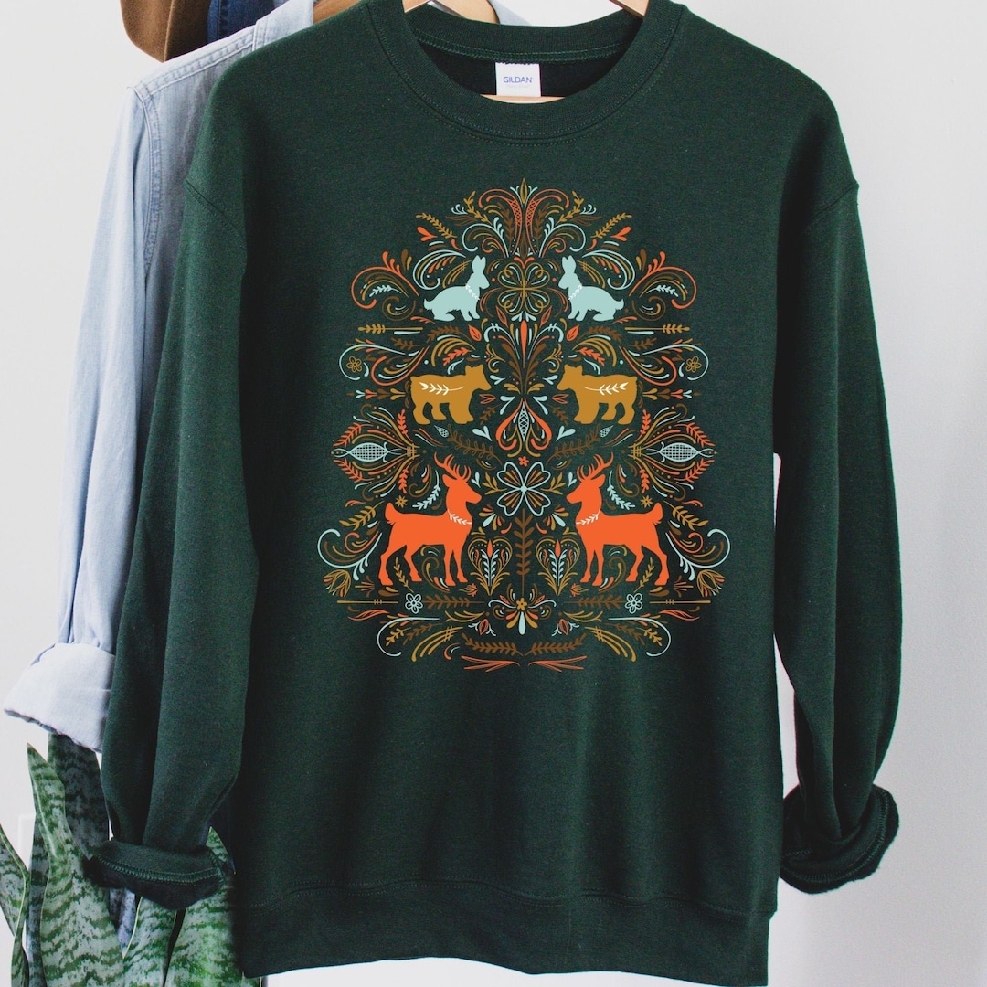 Cottagecore Sweater Hygge Folkart Nordic Sweater Swedish Polish
