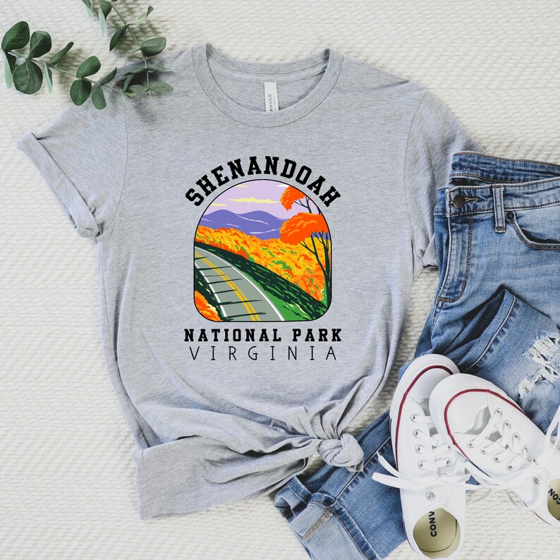 Shenandoah National Park shirt Virginia Camping Hiking T-Shirts US National Parks Nature Shirt Travel Explorer Traveler Shirts Gifts Athletic Heather