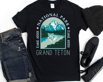 GRAND TETON National Park Graphic Tee Shirt Retro Wyoming Shirt Tetons Camping Hiking Wanderlust Shirt Road trip Adventure Explore more