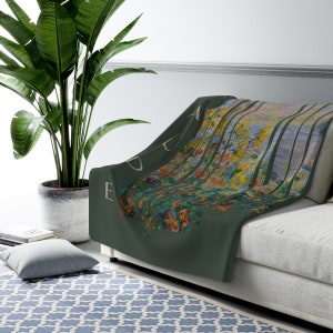 Claude Monet Print Gifts Blanket Water Lillies Painting Cottagecore Decor Van Gogh Art History Artist Gifts Aesthetic Decor throw Blanket