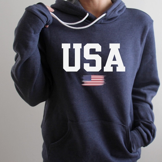 USA Hoodie Classic USA Flag Sweatshirt Unisex Patriotic America