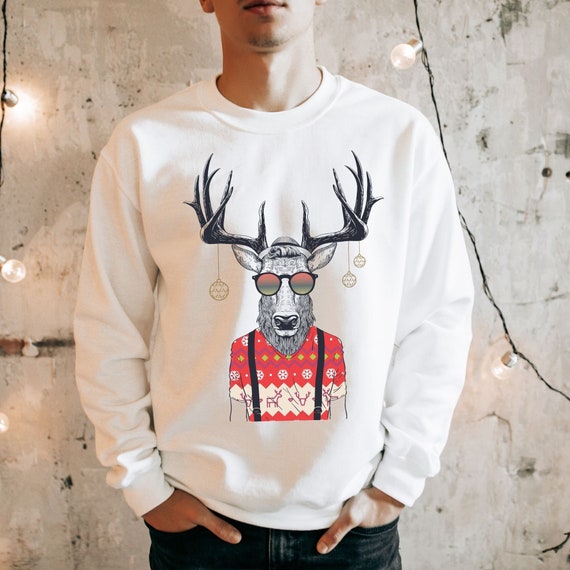 Mens Reindeer Christmas Shirt Mens Reindeer Christmas Shirt