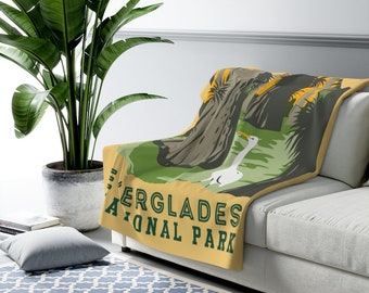 EVERGLADES Throw Blanket Florida Home Gifts Everglades National Park Sherpa Fleece Blanket Home Decor Gifts Family gifts RV Decor