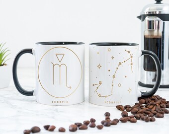 zodiac Scorpio mug, zodiac mugs, zodiac gift,Scorpio constellation mug, Scorpio sign mug, birthday gift for  Scorpio, friend gift