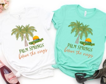 Palm springs Bachelorette Party Shirts Desert Bachelorette Bridal Party Shirts Matching Bridesmaid shirts Retro Palm Springs Bach Party tees