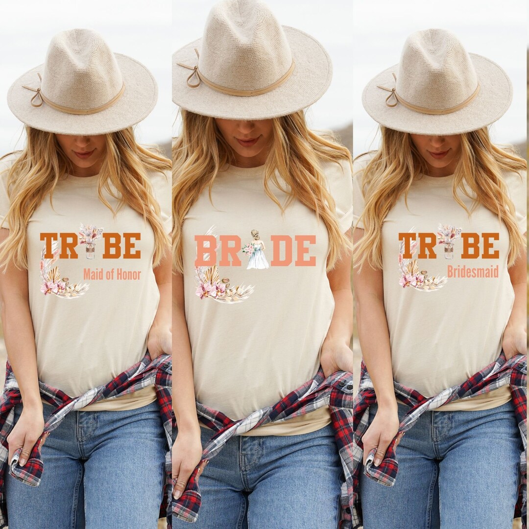 Bridal Party Shirts Boho Trendy Bride and Tribe Shirts Bachelorette ...